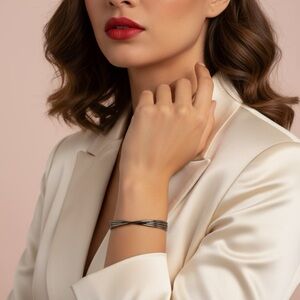 Paparazzi Twisted Gun Metal Gray Cuff Bracelet NWOT